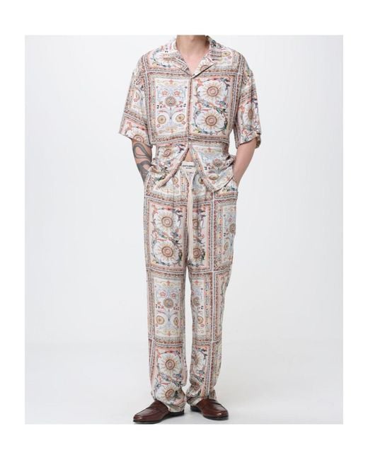 Just Cavalli Gray Relaxed Printed Shirt for men