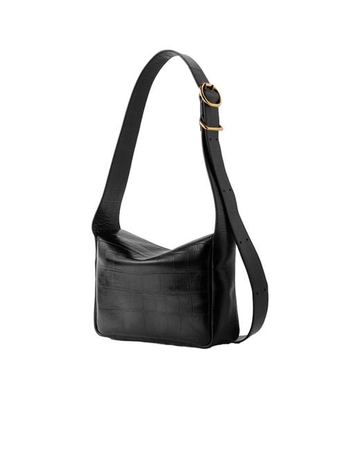 Jil Sander Black Embossed Messenger Bag