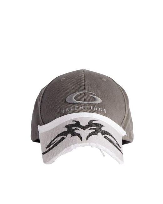 国内即発+BALENCIAGA+Patched Visor キャップ Women's Patched Visor Cap in Grey/white | Balenciaga US