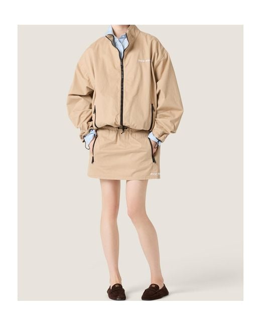 Miu Miu Natural Washed Gabardine Blouson Jacket