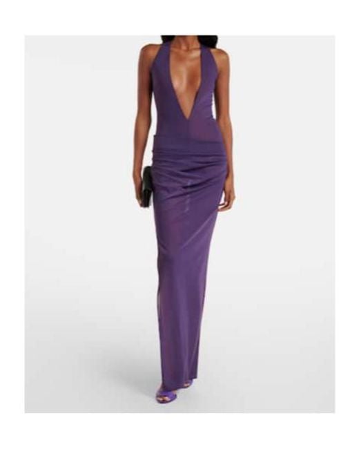 Alex Perry Purple Sheer Gown