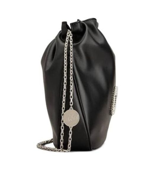 Roger Vivier Black Crystal-Buckle Chain Shoulder Bag