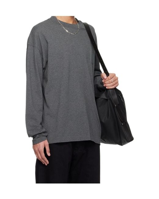 Fear Of God Gray Embroidered Long-Sleeved T-Shirt for men
