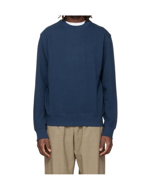 Boss Blue Logo-Detail Sweatshirt for men