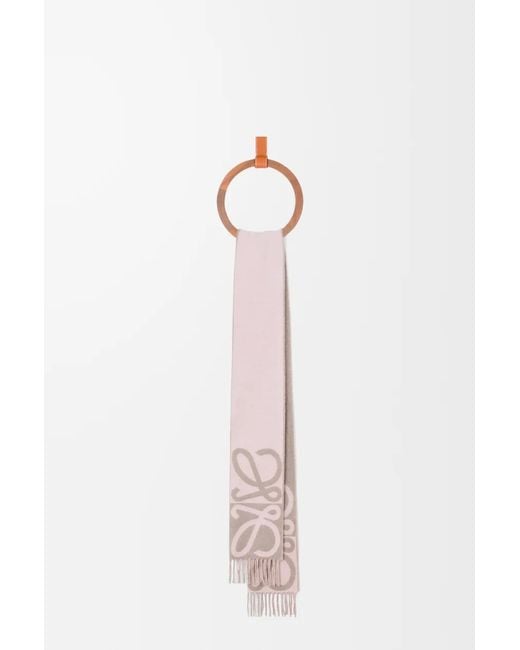 Loewe Pink Anagram Fringed Scarf