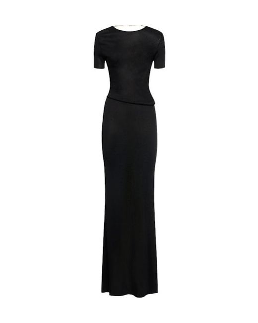 Tom Ford Black Long Dress With Round Neckline