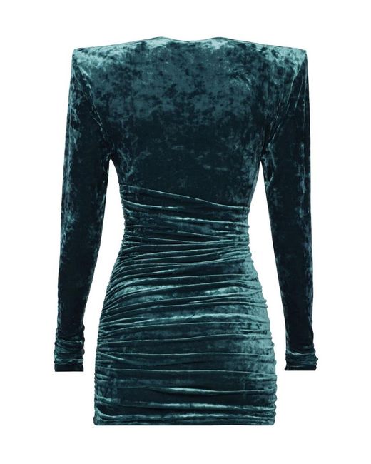 Alexandre Vauthier Green Draped Velvet Dress