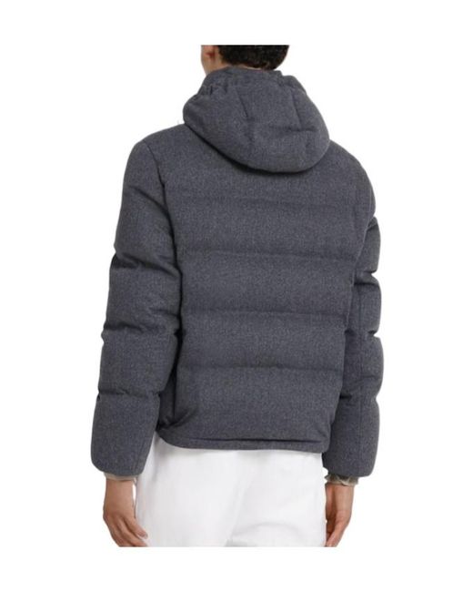 Brunello Cucinelli Gray Wool Cashmere Down Jacket for men