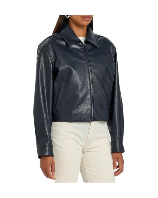 Rag & Bone Blue Krista Faux Leather Jacket