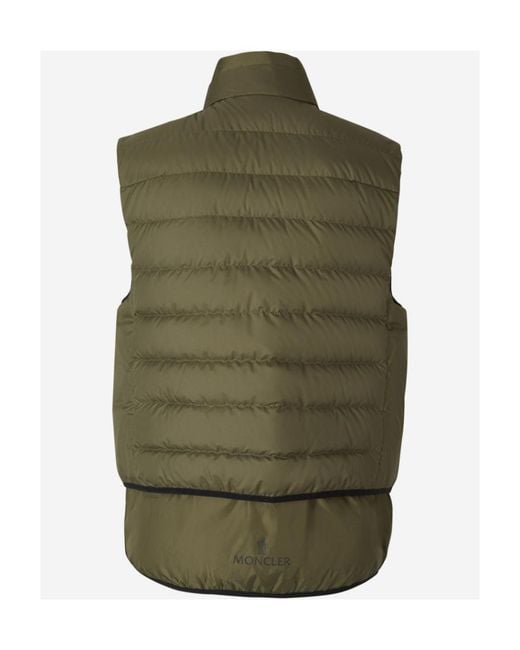 Moncler Green Zip-Up Padded Down Gilet for men