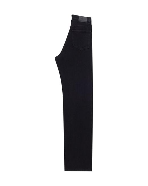 Saint Laurent Blue Logo Patch Wide-Leg Jeans