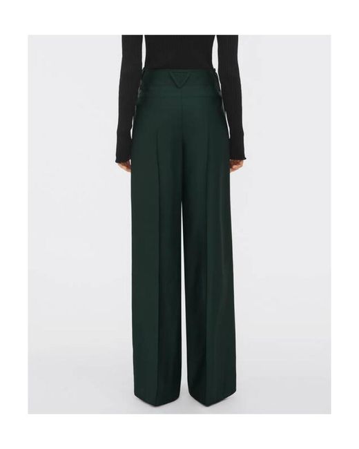 Bottega Veneta Green Twill Straight Trousers