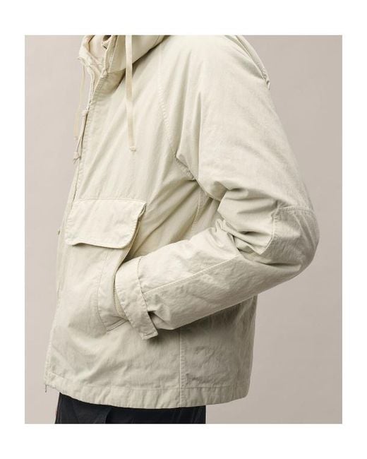 C P Company Natural Goggle-Detail Hooded Jacket for men