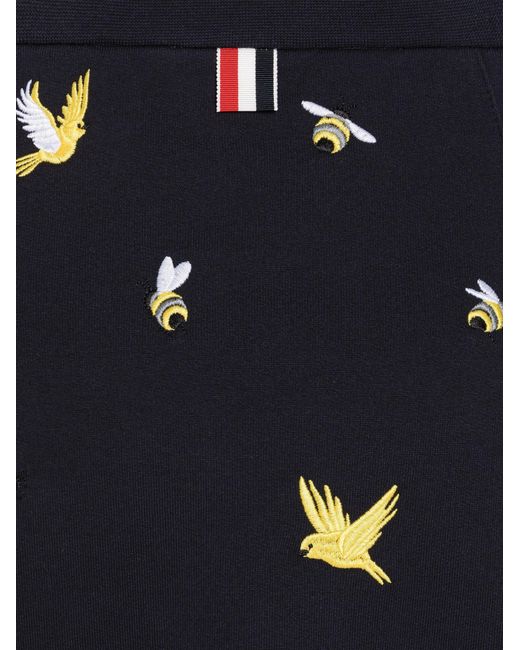 Thom Browne Black Embroidered A-Line Mini Skirt