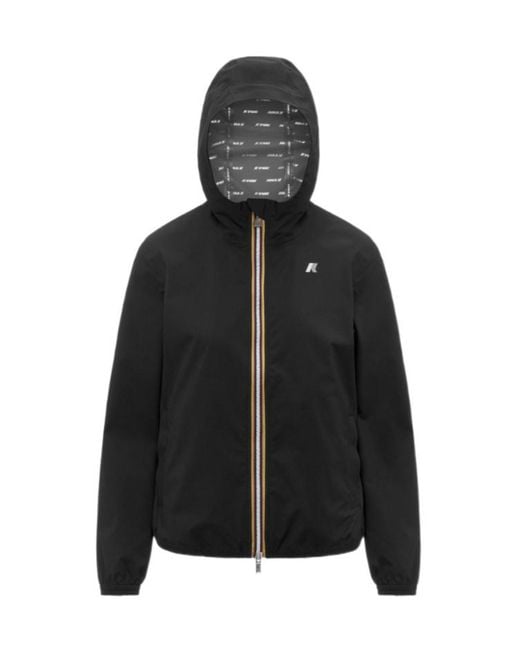 K-Way Black Zip-Up Hooded Jacket