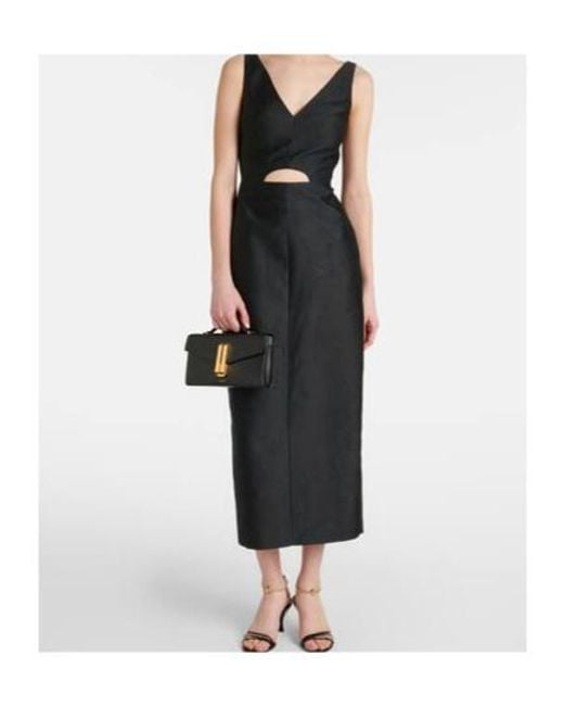 Emilia Wickstead Black Illyse Floral Midi Dress
