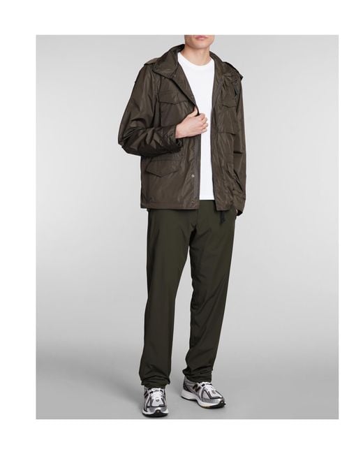 Aspesi Brown Minifield Logo Patch Hooded Jacket for men