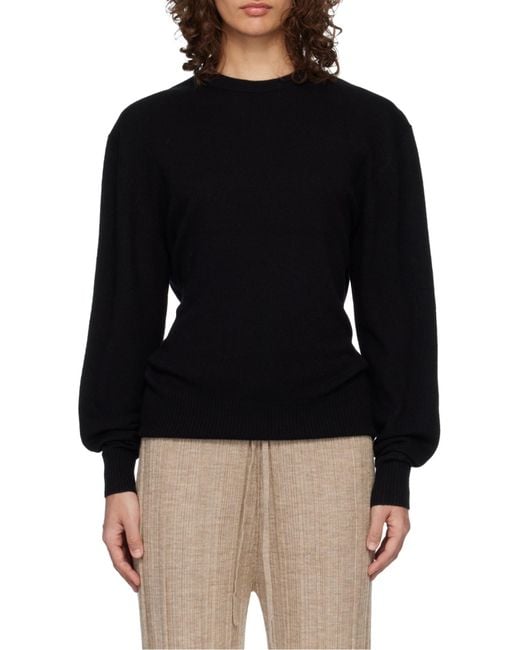 Totême  Black Totême Round Neck Knitted Jumper