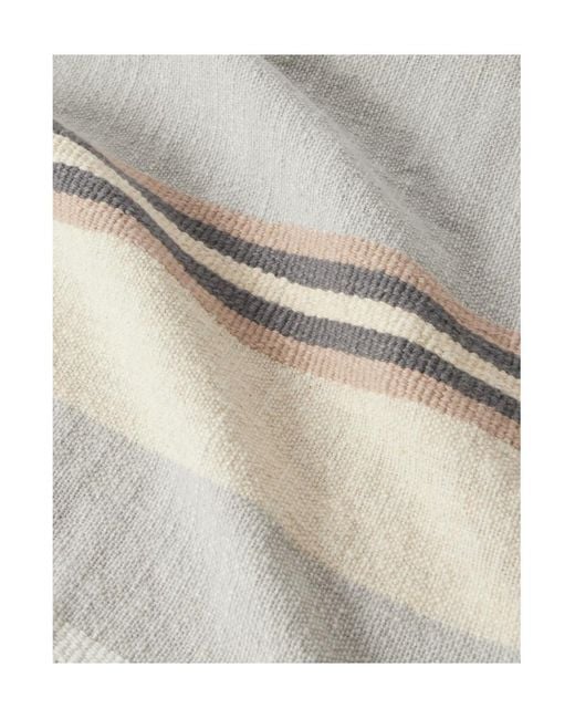 The Row White Tassel Striped Scarf
