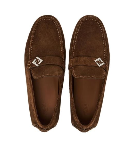 Fendi Brown Ff Loafer Sn53 for men