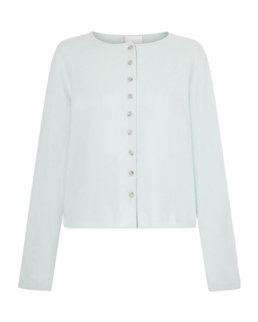 Allude Blue Ribbed Cotton And Cashmere-Blend Cardigan