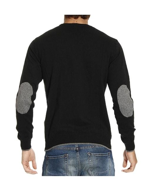 Armani Jeans Black Round-Necked Logo Pullover for men