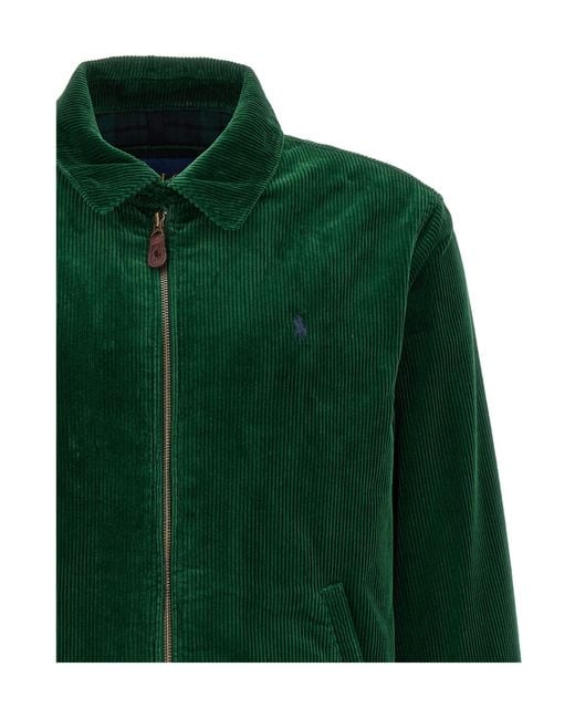 Polo Ralph Lauren Green 8 Wale Corduroy Pony Embroidered Windbreaker for men