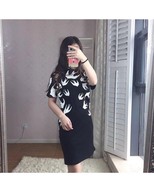 McQ Alexander McQueen Black T-Shirt Dress