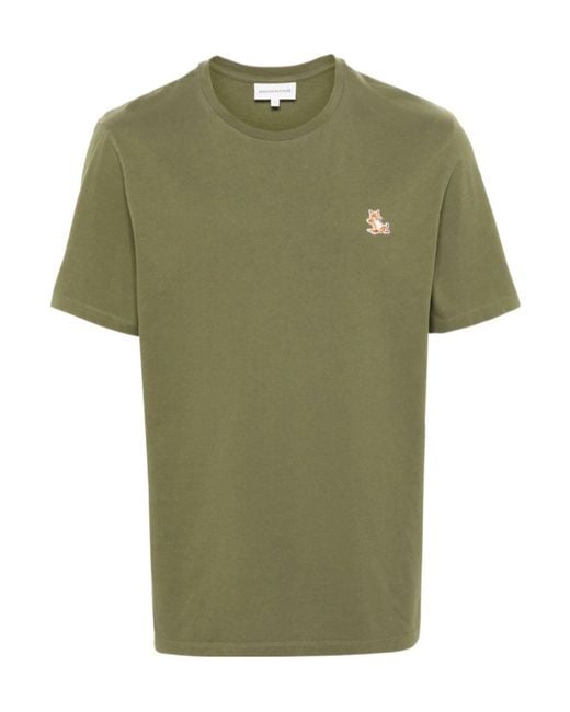 Maison Kitsuné Green Chillax Fox Short Sleeved T-Shirt for men