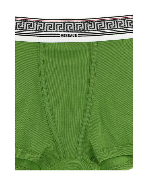 Versace Green Ribbed Stretch Briefs