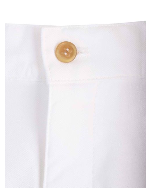 Comme des Garçons White Comme Des Garçons Shirt Knee-Length Twill Shorts for men
