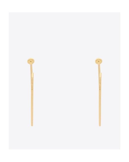 Saint Laurent White Hoop Earrings