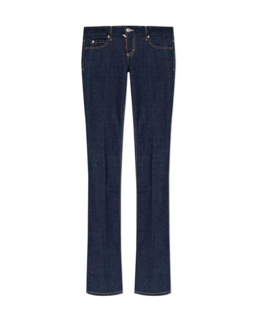 DSquared² Blue Straight-Leg Slim-Fit Jeans