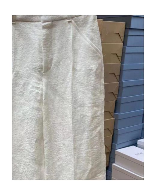 Chloé White Wide-Legged Casual Pants