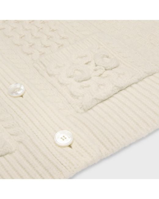 Céline White Triomphe Cardigan