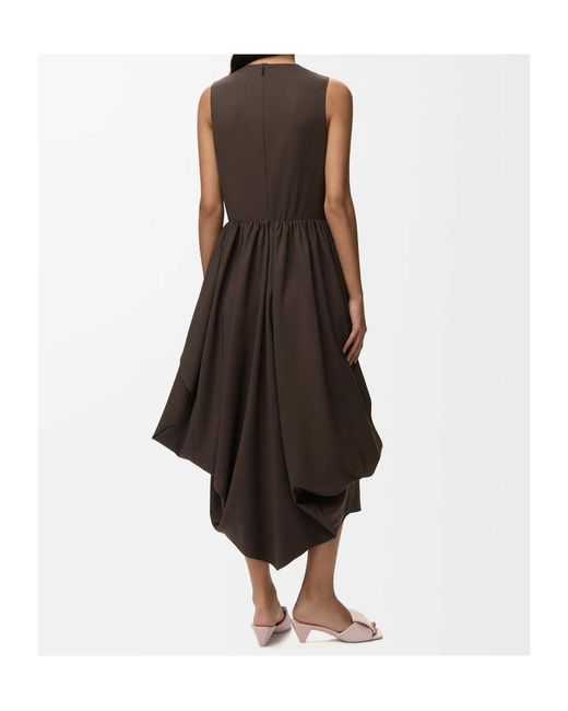 Loewe Brown Irregular Hem Dress
