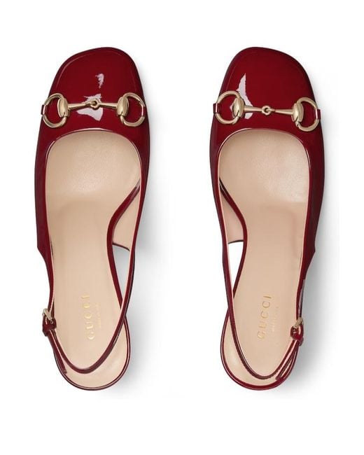 Gucci Red High Heel Shoes Horsebit