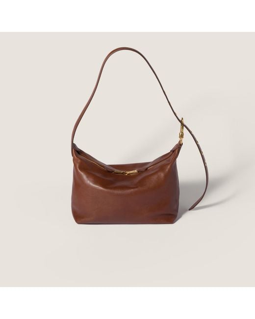 Miu Miu Brown Spirit Nappa Leather Bag
