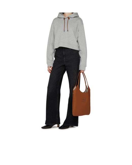 Miu Miu Brown Ivy Logo Shoulder Bag