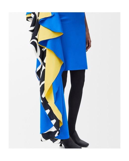 Loewe Blue Jersey Draped Dress