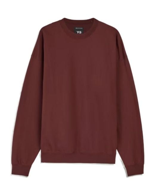 Y-3 Purple Brushed Terry Crew Sweatshirt for men