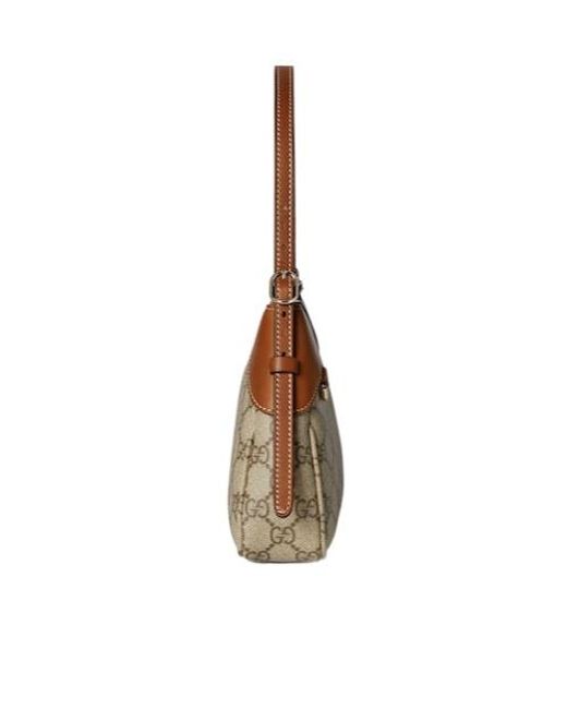 Gucci Brown Gg Emblem Small Shoulder Bag