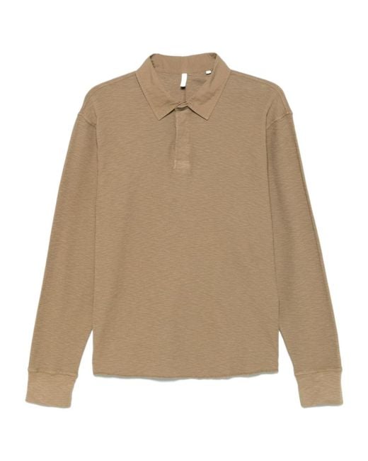 sunflower Natural Buttoned Long-Sleeved Polo Shirt for men