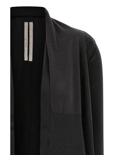 Rick Owens Black Long-Sleeved Cardigan