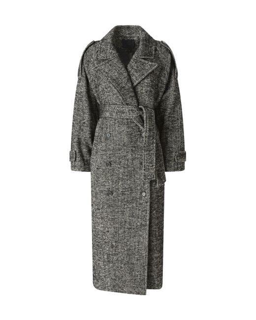 Pinko Gray Long-Sleeved Coat
