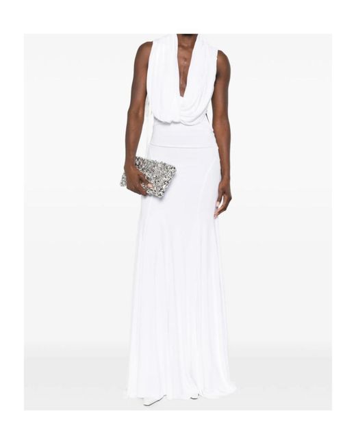 Christopher Esber White Draped Cut-Out Maxi Dress