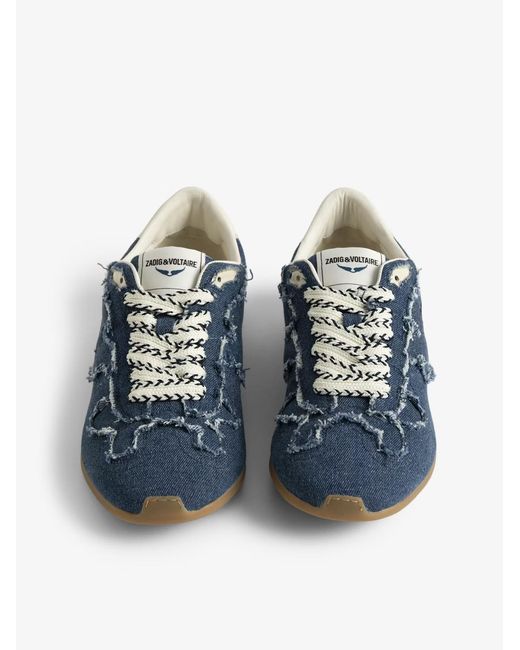 Zadig & Voltaire Blue Denim Dance Sneakers