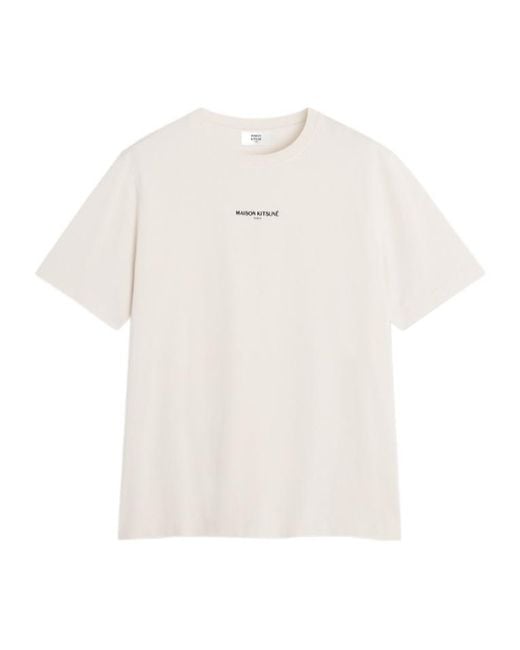 Maison Kitsuné White Maison Kitsuné Logo Comfort T-Shirt for men