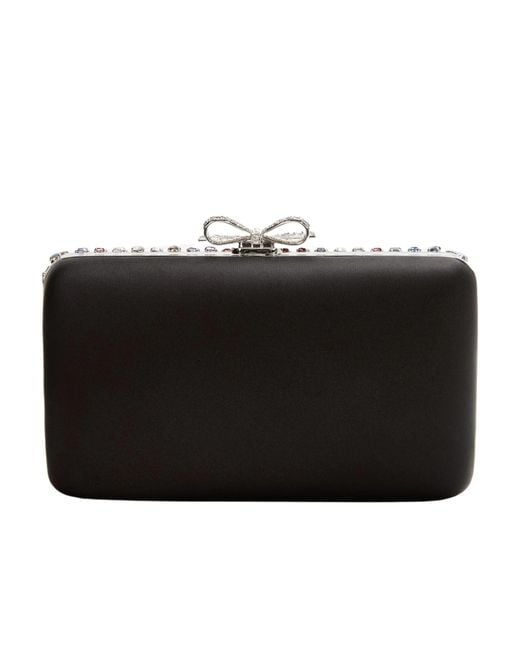 Self-Portrait Black Chainmail Crystal-Embellished Mini Clutch Bag