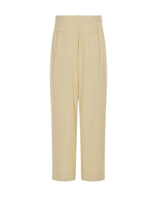The Row Natural Tor Pleated Casual Pants